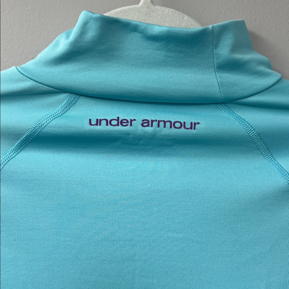 Under Armour Cold Gear Sky Blue Mock Neck Top - Picture 7 of 8